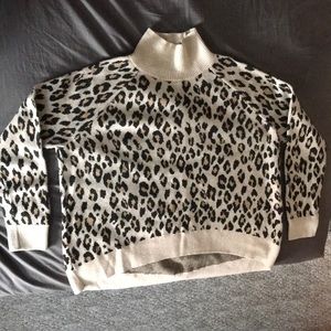 LOFT shirttail turtleneck wool sweater